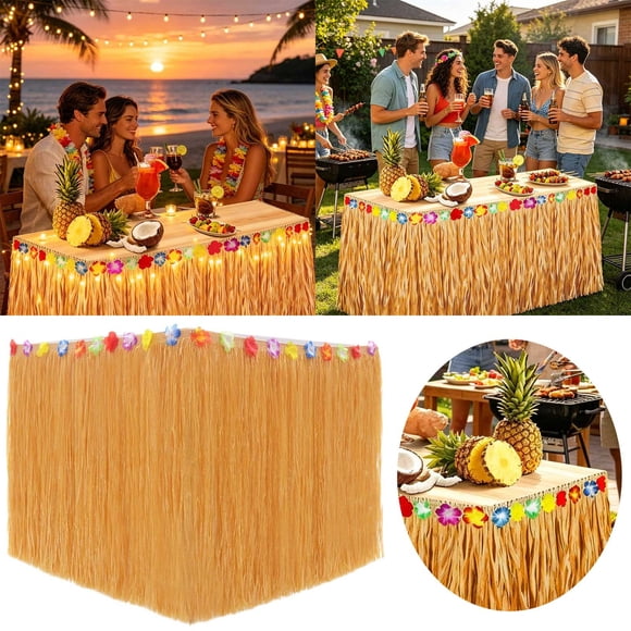 Tong Luau Skirt Natural Design Tropical Party For Beach Themed Events Wedding Birthday Festival Banquet