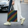 thumbnail image 2 of DouZhe Reusable Grocery Bags, Rainbow Lgbt Pride Lightweight Polyester Canvas Cloth Tote Bag for Travle Gym Shopping School, 15" x 16", 2 of 7