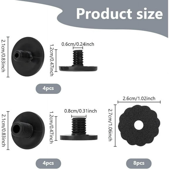 8Sets Umbrella Tip Caps 6mm 8mm Umbrella Top Replacement with Waterproof Gasket Black Umbrella Hat Accessories Umbrella Tops Protector for Folding Compact Rain Umbrellas 2 Sizes