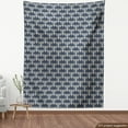 thumbnail image 4 of Ambesonne Geometric Fabric by the Yard Upholstery, Classic Triangles Lines, 10 Yards, Dark Blue Grey and Eggshell, 4 of 5
