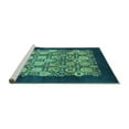 thumbnail image 2 of Ahgly Company Machine Washable Indoor Rectangle Oriental Turquoise Blue Industrial Area Rugs, 5' x 8', 2 of 4