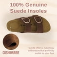 thumbnail image 4 of Cushionaire Legacy Cork Footbed Leather Sandals for Women – Genuine Leather Double Strap Slides with Adjustable Buckles + Memory Foam, 4 of 12
