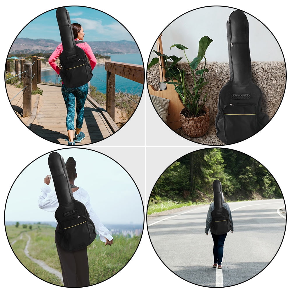 Soimiss Travel Guitar Backpack with Soft Padding and Adjustable Straps for Electric and Folk Guitars