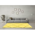 thumbnail image 3 of Ahgly Company Machine Washable Indoor Round Solid Yellow Modern Area Rugs, 3' Round, 3 of 4