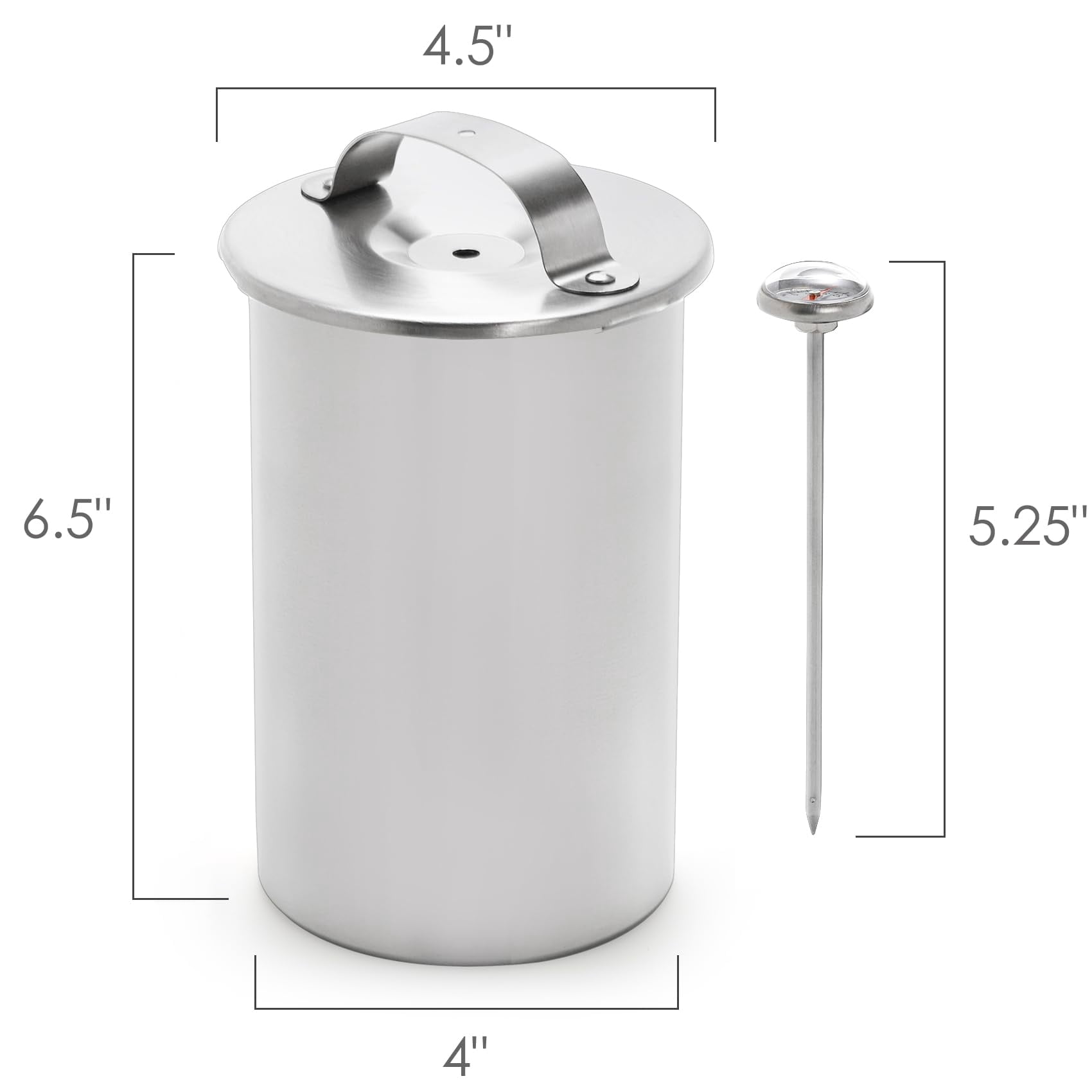 Stainless Steel Ham Maker Meat Press Cooker for Making Healthy Homemade Deli Meat with Thermometer