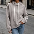 thumbnail image 2 of Enjoytime Hoodies for Women Long Sleeve Drawstring Pullover Hoodie Soft Casual Solid Fall Winter Sweatshirt, 2 of 6
