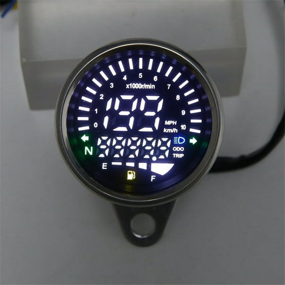 12V LCD Digital Motorcycle Speedometer Odometer Gauge 12000RPM 199KM/H Display