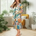 thumbnail image 3 of Xoenoiee Boho Mandala Dragonfly Print Women's Sleepwear Zipper Long Nightgown Lounge Wear Dress Gown Soft Nightshirt Comfy Housecoat Robe, S, 3 of 7