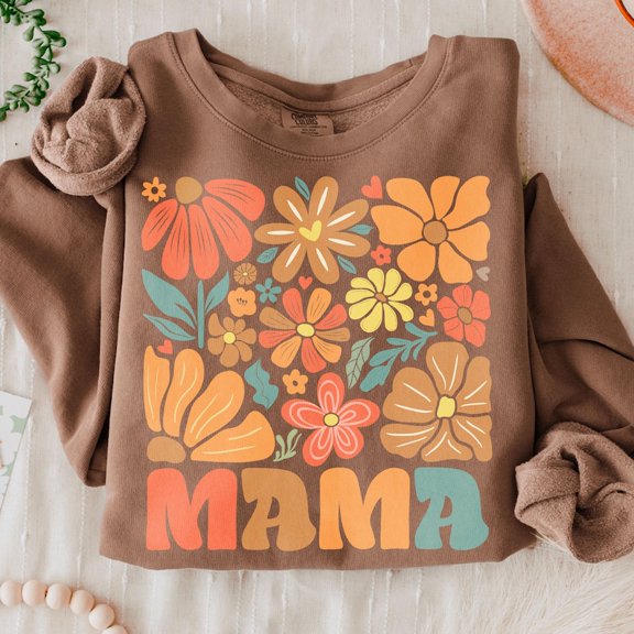 Floral Mama Coquette Sweatshirt, Boho Mama Shirt, Mother’s Day Sweatshirt, Retro Mama Shirt, Gift for Mom, Floral Spring Sweatshirt