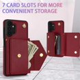 thumbnail image 3 of Phone Case for Samsung Galaxy A13 4G/5G Wallet Cell Cover with Credit Card Holder Slot Stand Shoulder Purse Crossbody Strap Long Lanyard Leather A04s M13 G5 A 13 LTE 13A 2022 Women Girl Red, 3 of 7