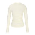 thumbnail image 6 of BLVB Women's Long Sleeve Basic Shirts 2024 Crewneck Ruched Layering Tight Slim Fitted Going out Crop Tops, 6 of 9