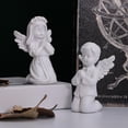 thumbnail image 2 of Guardoinrt Beautiful Resin White Angel Statue Delicate Desktop Decor Collection Window Props for Christmas prayer boy 1Set, 2 of 6