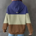 thumbnail image 3 of Aofany Women's Waffle Hoodies Sweatshirts Color Block Long Sleeve Pullover Oversize Drawstring Sweatshirt Spring Fall Clothing with Pockets, 3 of 5