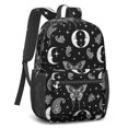 thumbnail image 2 of Butterfly and Moon Gothic Pattern 17" School Backpacks for Teens,Waterproof Oxford Fabric,S-Shape Padded Straps for School,Travel,Hiking,Camping, 2 of 6