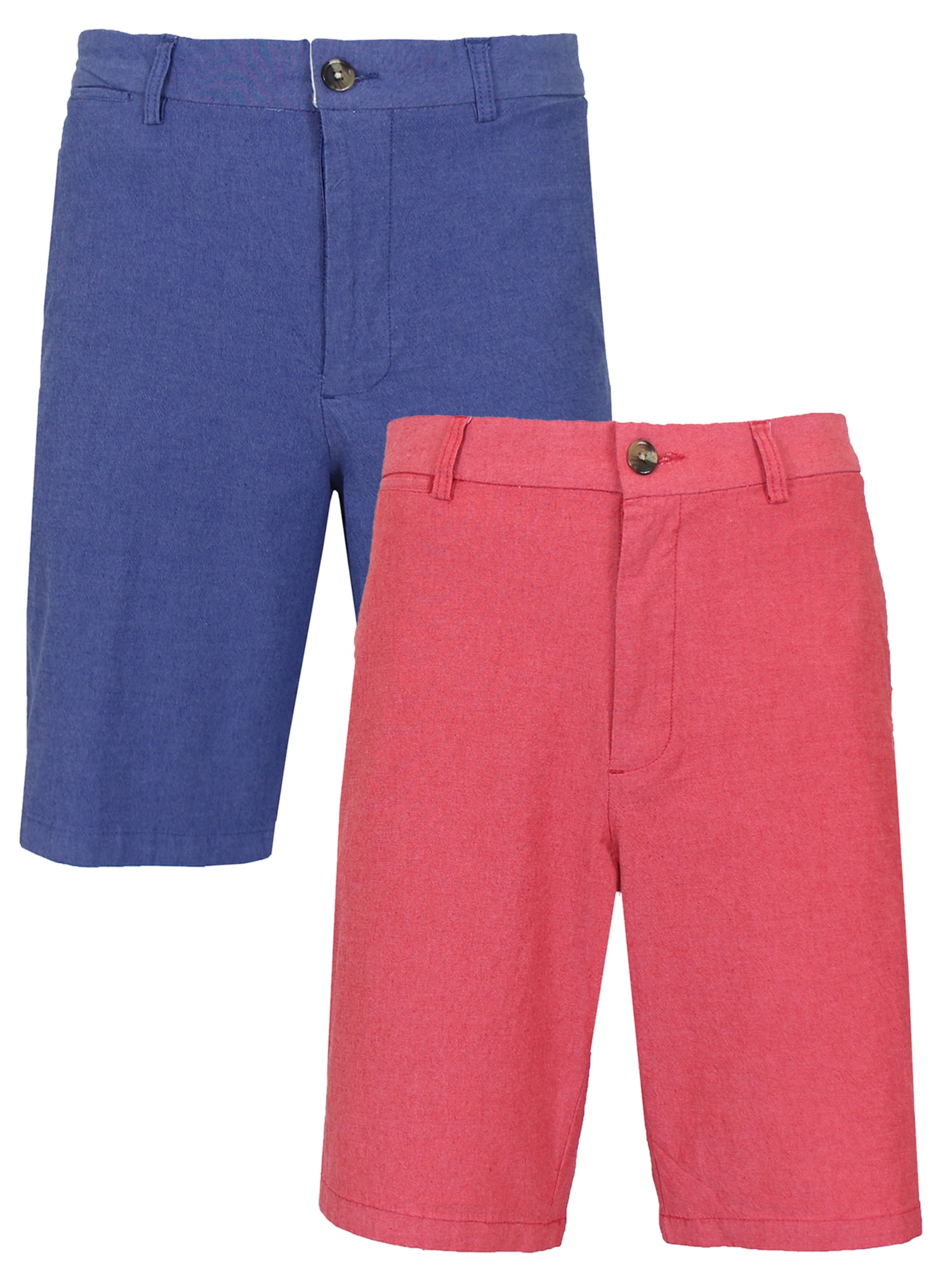 Men's 2Pack FlatFront Cotton Stretch Oxford Chino Shorts (Sizes, 30