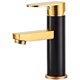 thumbnail image 1 of Grifo de agua Laklulu, grifo de baño de cocina, grifo corto de aluminio espacial dorado negro, grifo de lavabo de un solo lado, 1 of 5