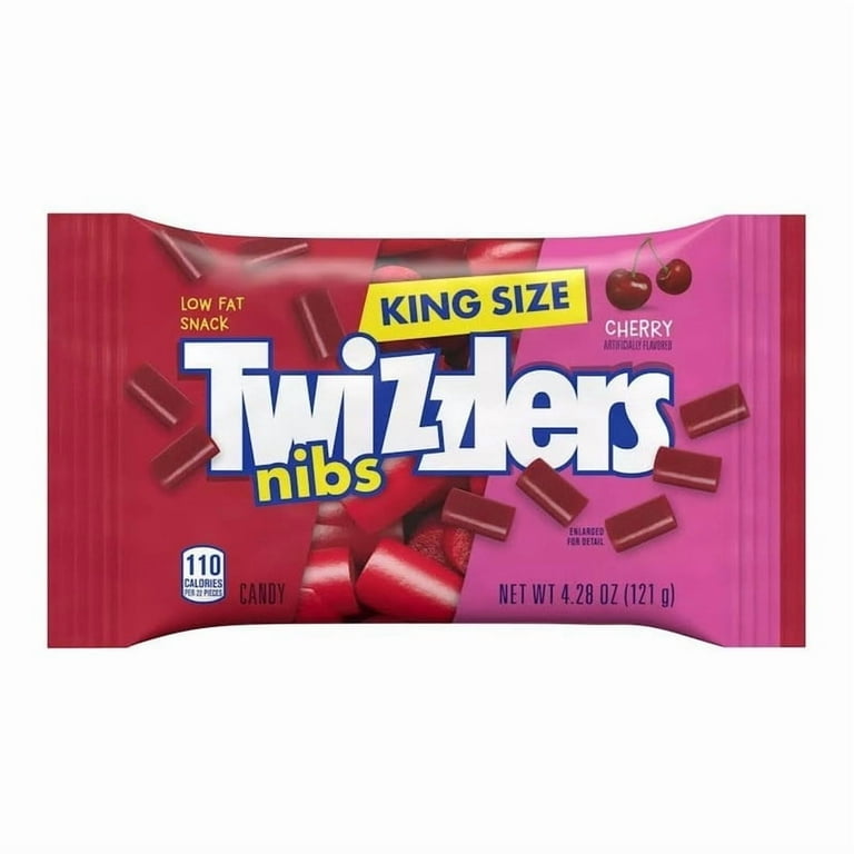 Twizzlers, Cherry Licorice Candy Nibz, 4.28 oz King Size Bag, 4