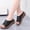 Black, variant on GERsome Women's Summer Roman Folk Thick Bottom Slope Fish Mouth Slippers Comfortable Sandals Dressy Summer Sandals