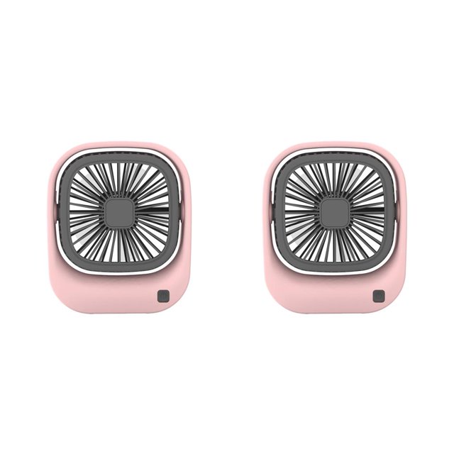 Bearachild Ventilador portátil de mano 1.5W-2.5W Ventiladores de aire Cool Home Office White Rosado 2piezas