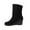 S5 Black, variant on Daznico Womens Solid Color Round Toe Suede Flat Bottom Mid Calf Boots Boots for Women (Color: Black,US Size: 8 )