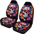 thumbnail image 5 of Pzuqiu Sugar Skull Car Decor Accessories 3 Pieces Car Seat Covers Fashion Breathable Suitable for Trucks Cars, 5 of 10