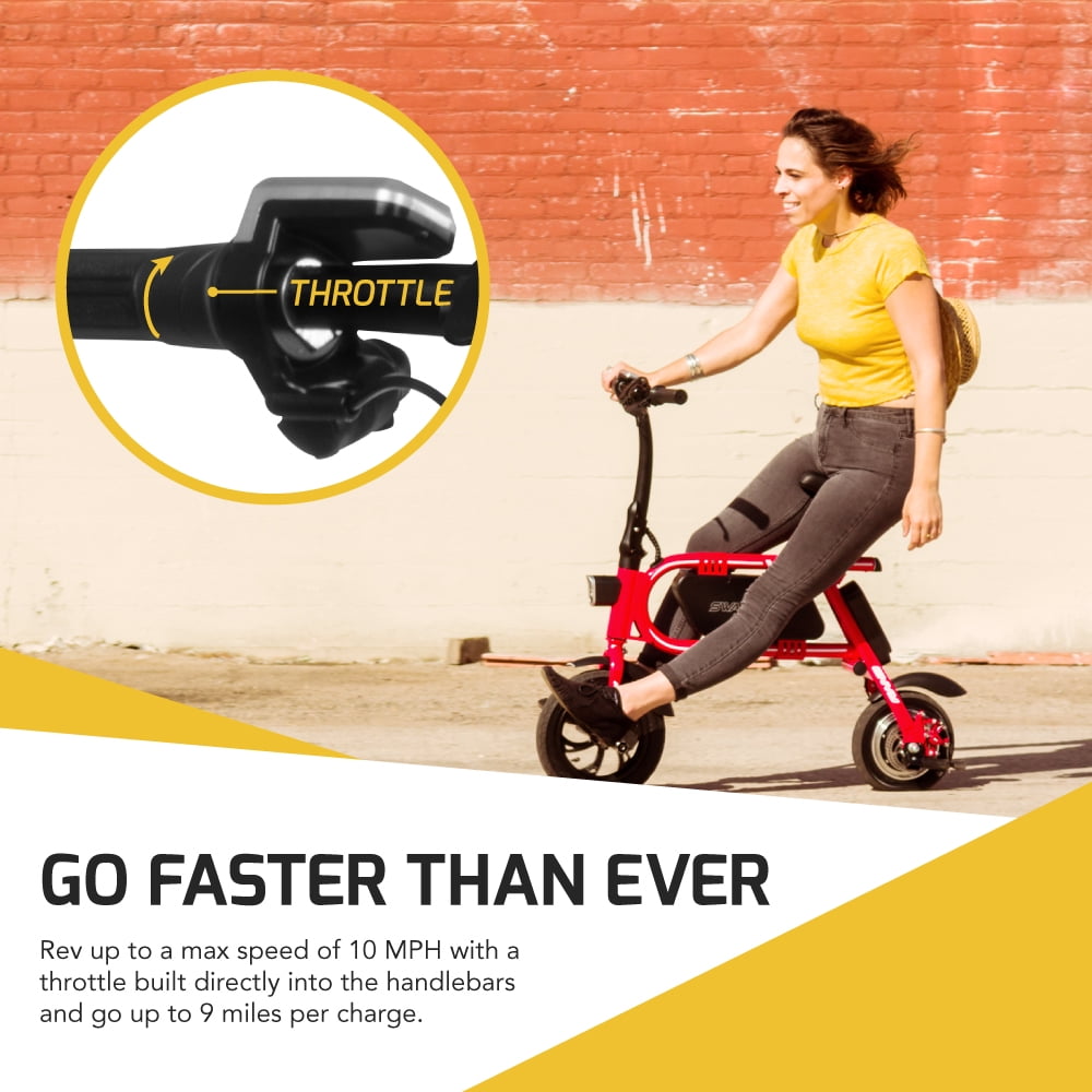 Swagtron SWAGCYCLE Envy Steel Folding Electric Bicycle Foldable