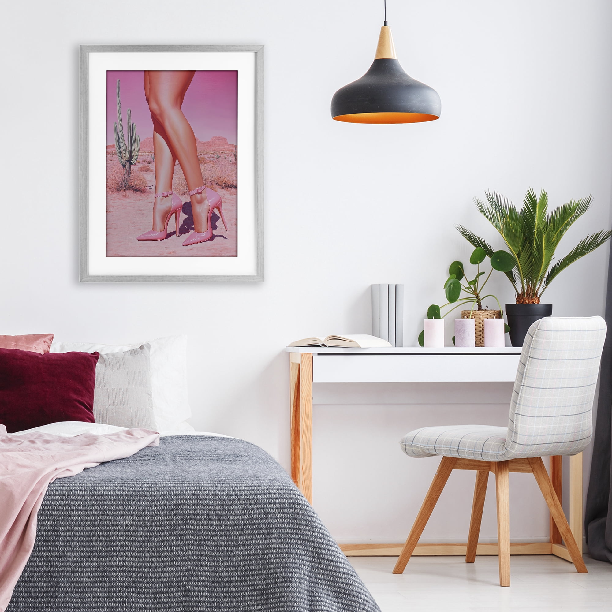 Stupell Industries Desert Heels Cowgirl Gray Framed Print Under Glass, design by Heidi Kuntz