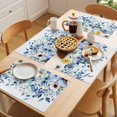 thumbnail image 5 of Teal Blue Eucalyptus Placemats Set of 6 Spring Garden Floral Leaves Botanical Place Mats Indoor Wipeable Table Mats Washable Dining Table Placemats for Kitchen Holiday Party Home Decor 13x19 Inch, 5 of 9