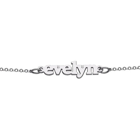 Personalized Women's Sterling Silver Lowercase Name Bracelet, 6"