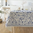 thumbnail image 7 of Thick Linen Rectangle Tablecloth - White and Blue Floral Waterproof Rustic Toile French Country Table Cover Farmhouse Decoration, Suitable for Home, Kitchen Dining Tablecloth 60 x 84 Inch, 7 of 7
