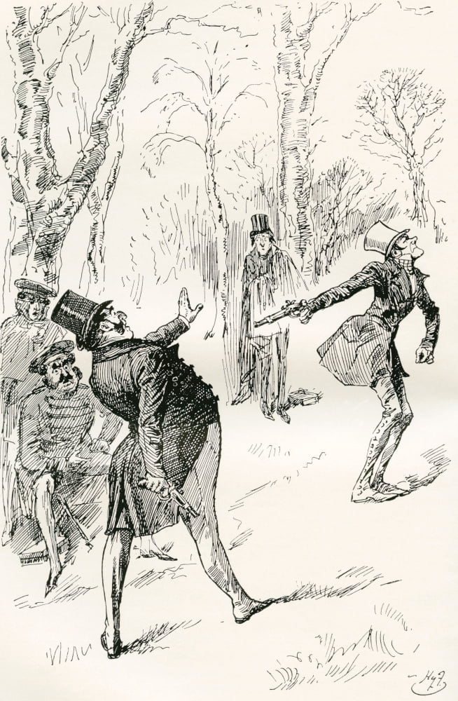The Duel After the Ball Mr Winkles eyes being closed prevented his observing the very extraordinary and unaccountable demeanour of Doctor Slammer That gentleman stared rubbed his eyes and finally sho