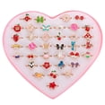 thumbnail image 1 of 36PCS Kids Jewel Rings Set Decorative Cartoon Pretend Rings Toy Rings with Case, 1 of 10