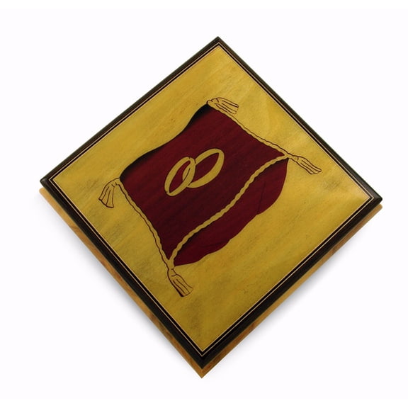 Astounding Wedding Rings on Ring Bearer Pillow Music Jewelry Box - La Vie En Rose