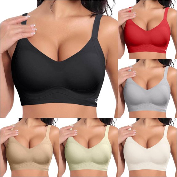 Xiaoxatg Women's Sports Bras Seamless Front Yoga Bra Supportive Non Padded Sports Top with Side Coverage and Back Design Black XXL