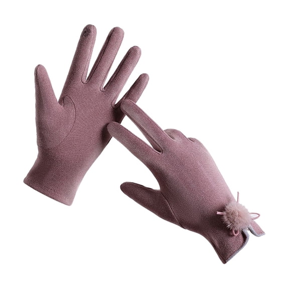 Otqutp Teen Girls Comfortable Gloves Outdoor Women's Warm Gloves Autumn and Winter Warm Open Fork Outdoor Cycling Driving Gloves for Cold Weather (Purple,One Size)