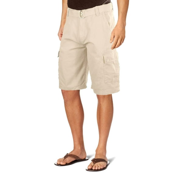 Ma Croix Men's Premium Multi Cargo Twill Cargo Shorts with Belt