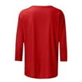 thumbnail image 4 of Pincandy 3/4 Length Sleeve Womens Tops Spring Summer Trendy Shirts Trendy Fashion Crewneck Tops Vacation Travel Clothes Blouse, 4 of 5