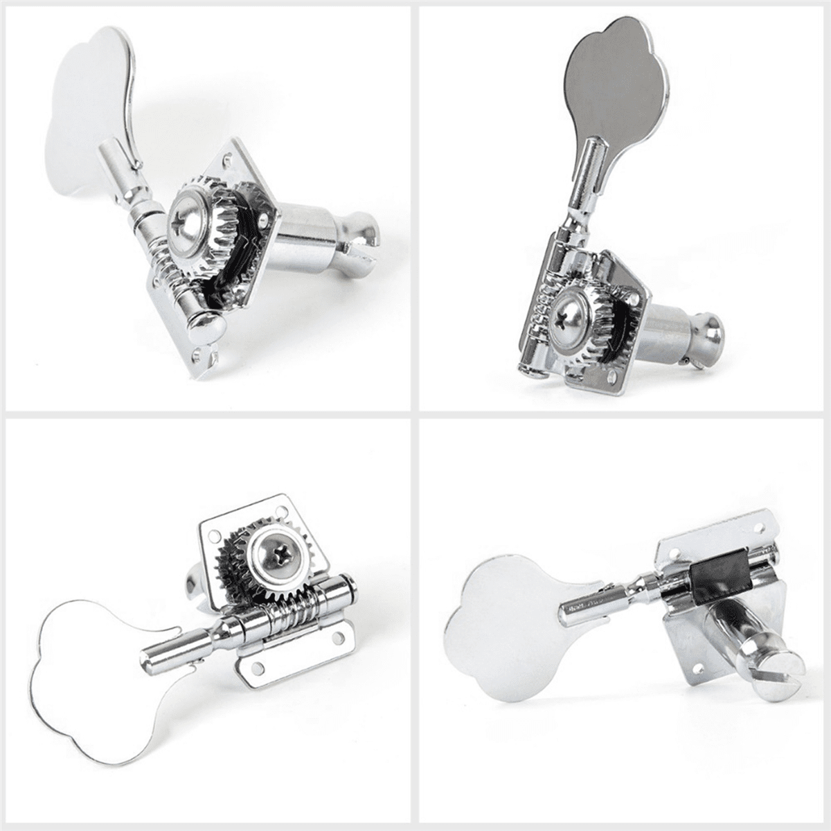 8Pcs Guitar Tuning Pegs Electric Bass Tuner Peg Guitar Open Gear Tuning Pegs Machine Heads for Silver