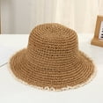 thumbnail image 2 of SikaFu Spring And Summer Thin Rainbow Pot Hood Handmade Hook Needle Fisherman Hat Version Of The New Hollow Air -Breathable Face Face Small Straw Hat Girl, 2 of 9