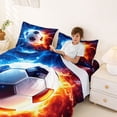 thumbnail image 3 of Erosebridal Football Ball Games Queen Sheet Sets For Kids Boys,Soccer Games Sport Theme Bed Set 4pcs, 3 of 6