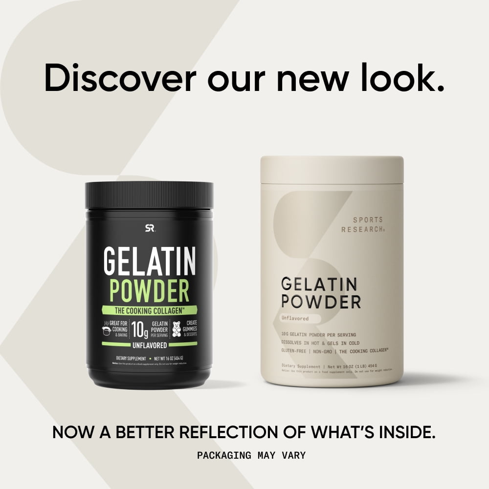 Sports Research® Keto Friendly Gelatin Collagen Cooking Powder - Sourced from Pasture Raised Cows (45 Servings)