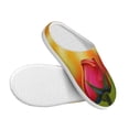 thumbnail image 3 of Rateoe Rose Psychedelic Print Women's Men's Cotton Knit Slippers Lightweight Memory Foam Indoor House Shoes with Anti-Skid Sole-44/45, 3 of 7