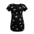 thumbnail image 2 of Women's Short Sleeve Maternity Shirt Side Ruched Pregnancy Tunic T-Shirt 3-Pack, 2 of 6