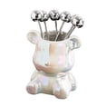 thumbnail image 2 of GUOOL Appetizer Forks Cute Bear food Forks Luxury Dinnerware Silverware Household Cake Color, 2 of 9
