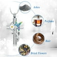 thumbnail image 4 of Prayer Cross with Sunflower and Hummingbird Stainless Steel Cremation Jewelry for Ashes Holder Urn Necklace for Ashes of Loved One, 4 of 6