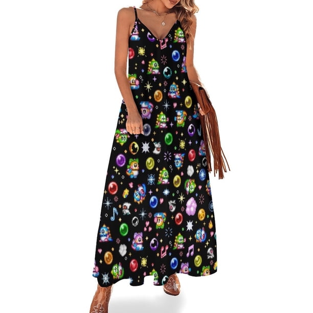 Bubble Bobble - Vestido negro sin mangas vestido de verano mujer 2024 tendencia de ropa de mujer 2024