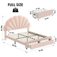 thumbnail image 6 of Homfa Full Size LED Bed Frame with Drawer, Velvet Upholstered Platform Full Bed with Adjustable Petal Headboard, Pink, 6 of 8