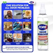 ZORBX Unscented Odor Eliminator Spray for Hospitals & Healthcare Deodorizer for Pets & Home (7.5 Fl oz x 2)