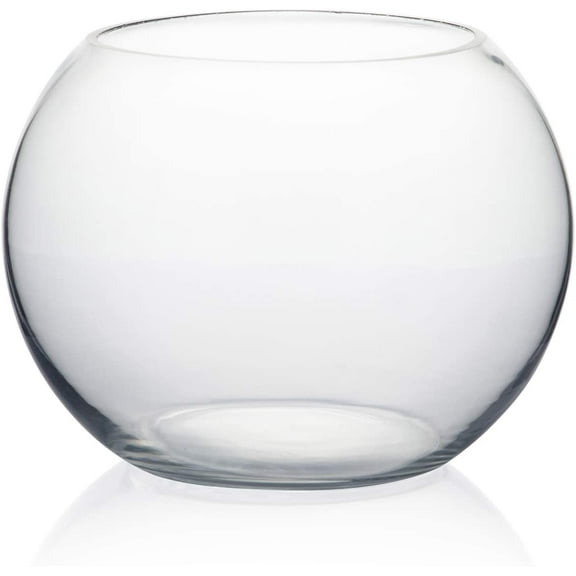 Clear Glass Bowl Vase 8" Diameter, 6" Height, Open 5" Width for Wedding Decor, Terrarium, Planter, Fish Bowl, Multiple Sizes Available