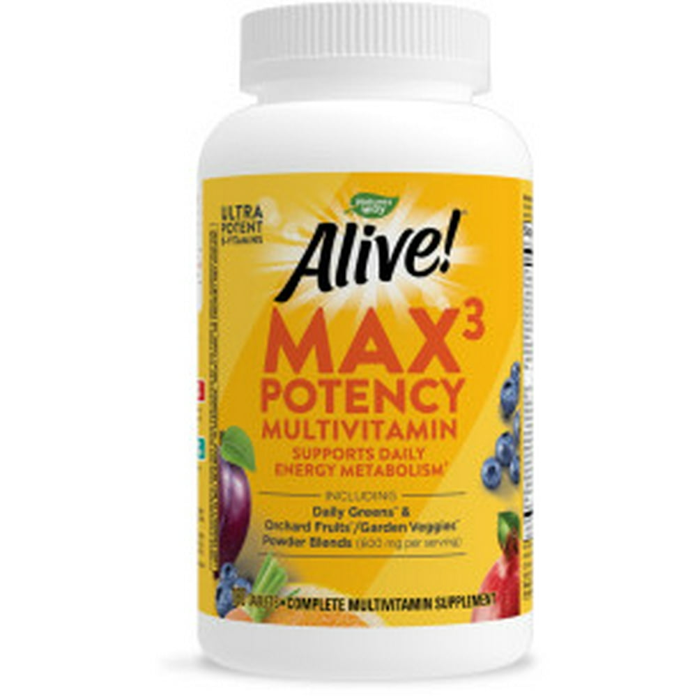 Alive! Max3 Daily Multivitamin Supplement with Iron, Max Potency, 180